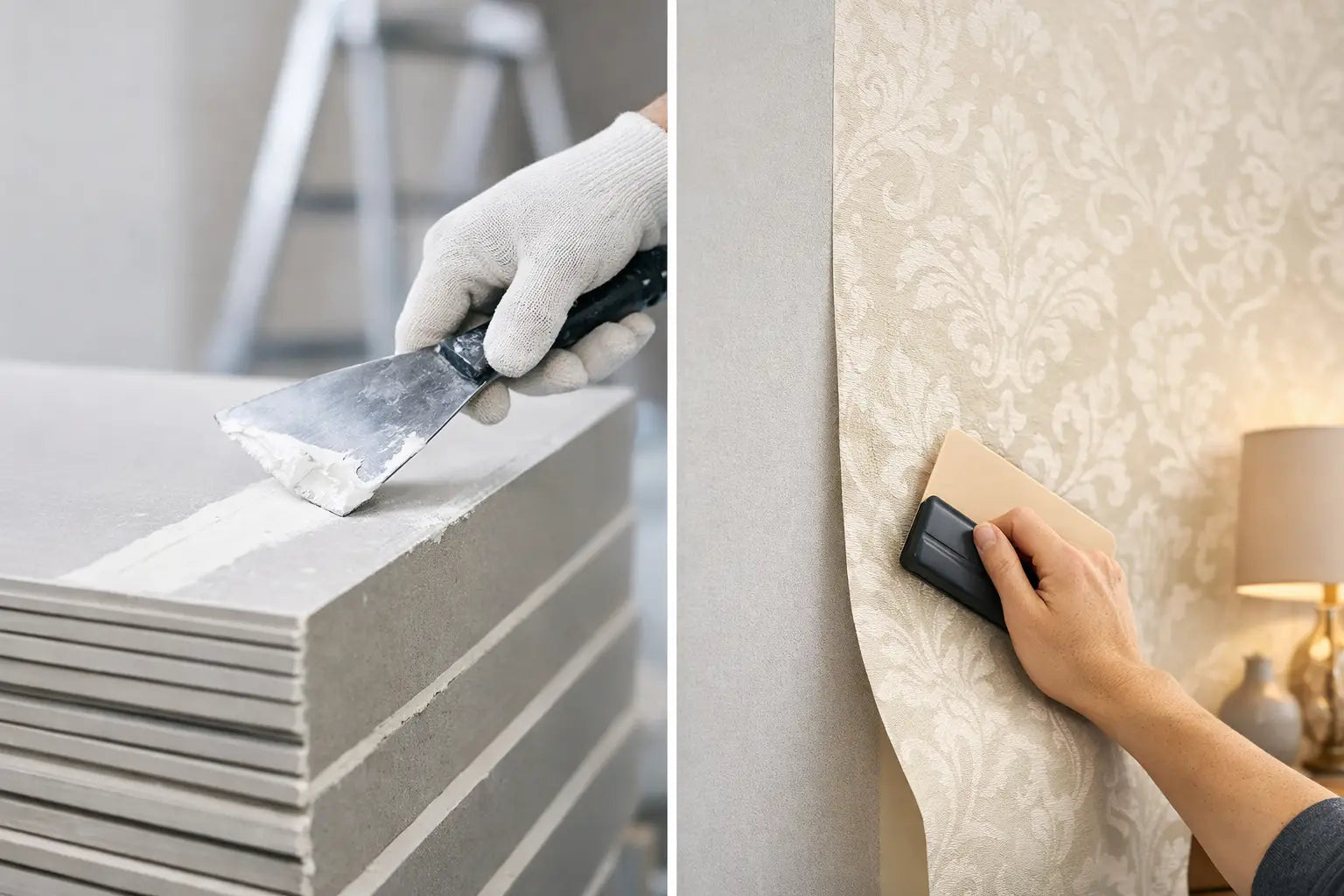Panneaux gypsum ou papier peint ?