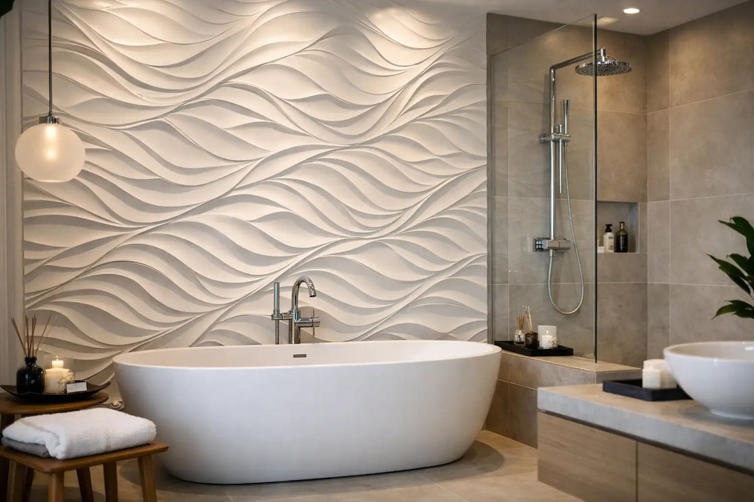 Panneaux muraux 3D pour salle de bain élégants