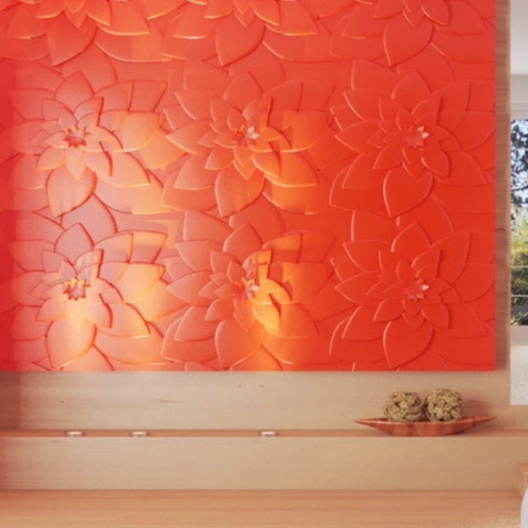 3D Tile Effect Wall Panels - Urban Flower 0123